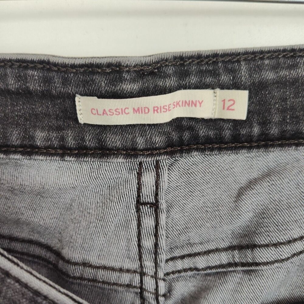 Levi's Classic Mid Rise Skinny Jeans Women's Size 12 Black - Picture 8 of 9